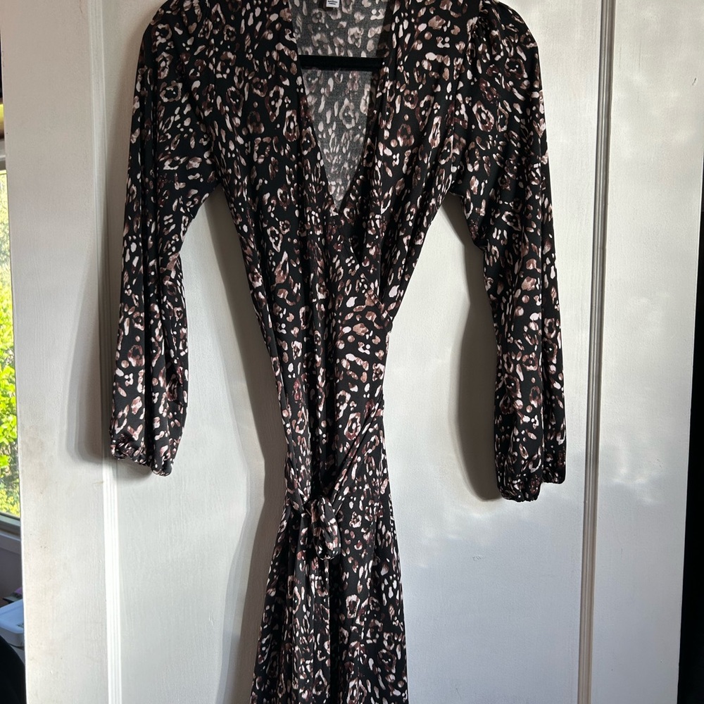 Veronica M Animal Print Wrap Dress